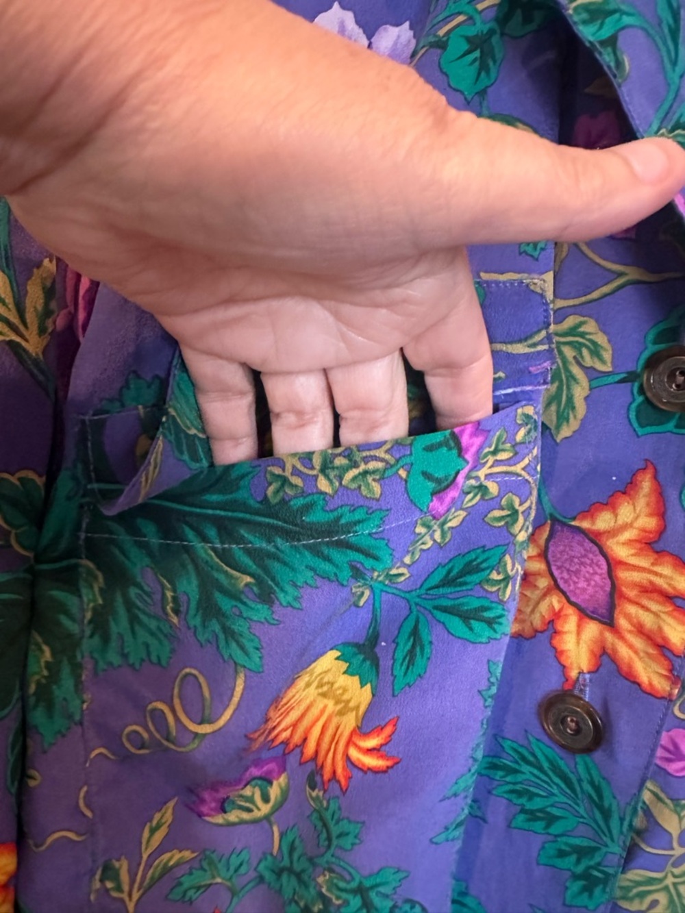 Yves Saint Laurent Purple Floral Blouse - Picture 4 of 8